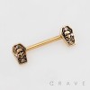 COFFIN-SHAPED ENDS WITH A SKULL ENGRAVE 316L SURGICAL STEEL NIPPLE RING
